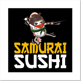 Samurai Sushi - Funny Sushi Chef Cook Gift Posters and Art